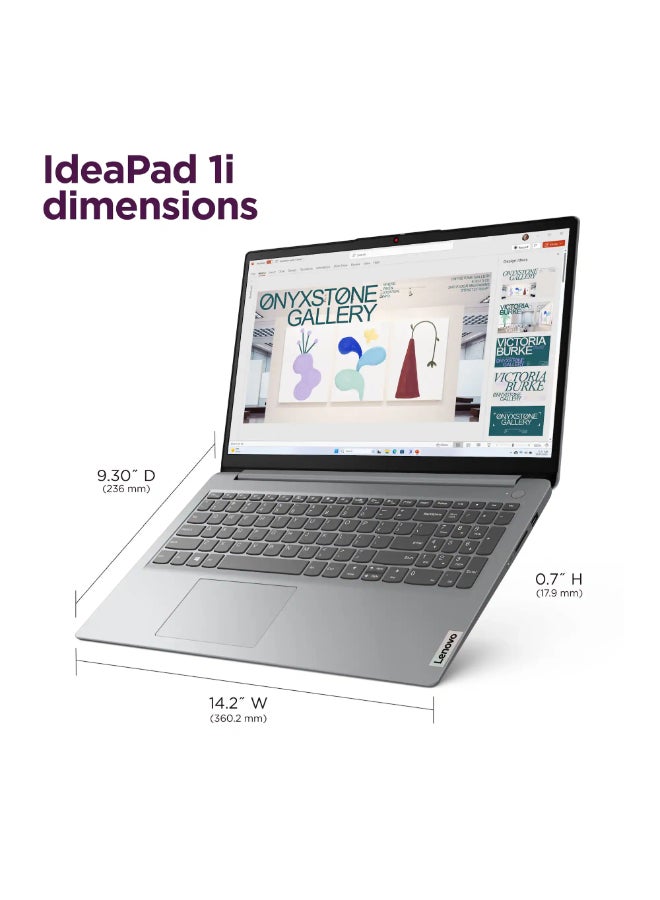 Lenovo Ideapad 1   Laptop, 15.6 Inch FHD Display, Intel Core i5-1335U, 16GB RAM, 256GB SSD, Integrated Graphics, Window 11 Home English Cloud Grey - Image 2
