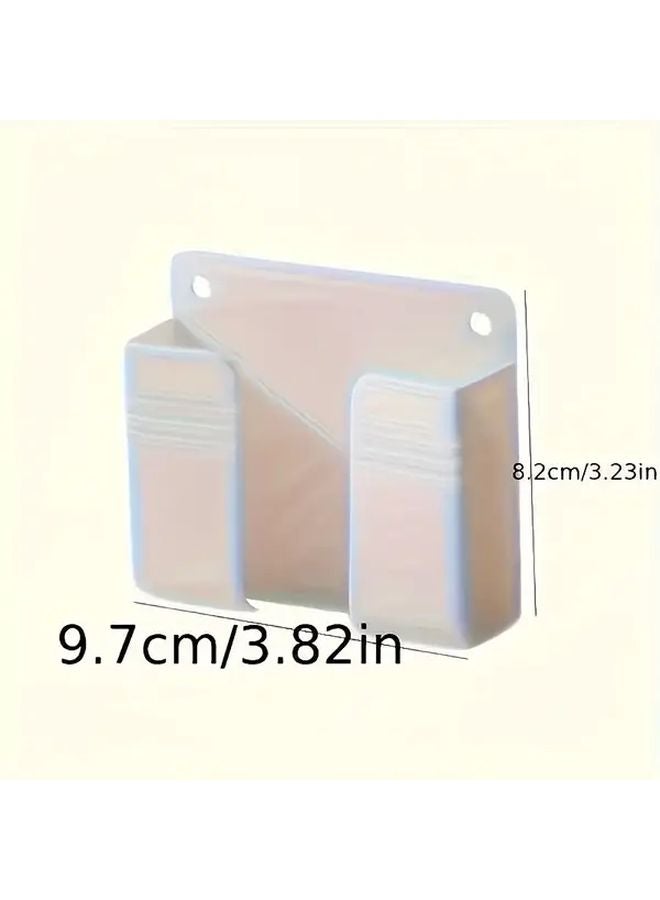 5 White Brackets Wall Mounted Organizer for Phone Charging Remote Control Shower Shelf - Image 3