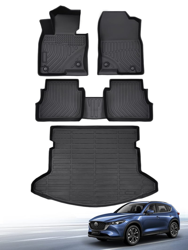 CreekT CreeKT for Mazda CX-5 Floor Mats 2024 2023 2022 2021 2020 2019 2018 2017, for Mazda CX5 All Weather Floor Mats Trunk Mat Cargo Liner-Compatible with Mazda CX-5 Accessories 2017-2024,for CX5 Mats - Image 1