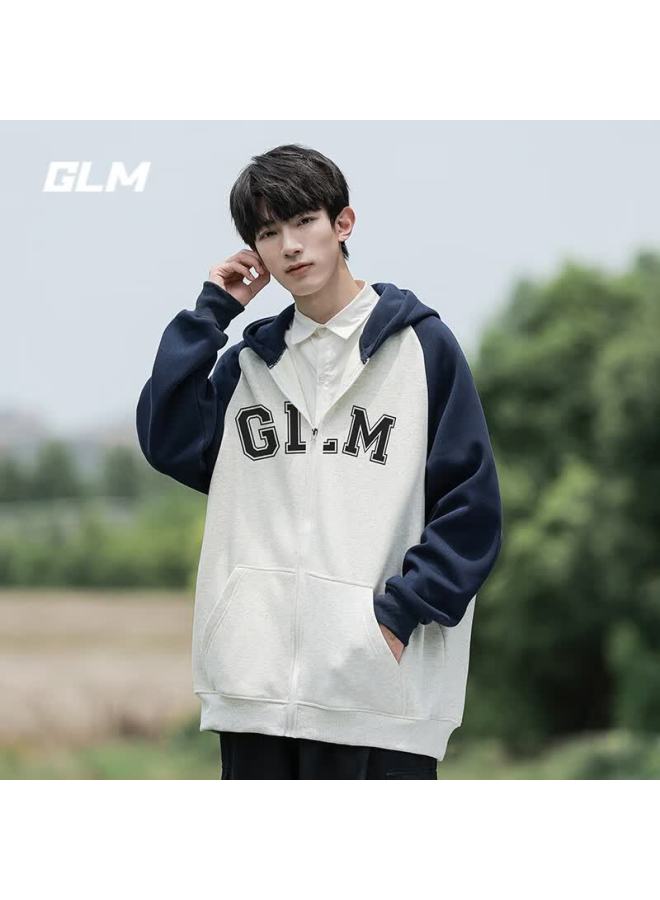 Glm Men's Autumn Hoodie Korean Style Trendy Sports Casual Zip-up Jacket Outerwear - Image 3