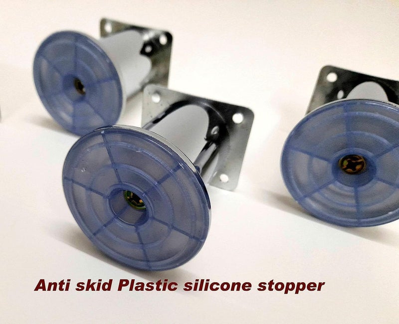 AEO Steel Round Sofa Leg Pipe Leg 3 inch Set of 4 PiecesChrome Finish Legs for Sofa Bed Box Table Puja Chowki - Image 5