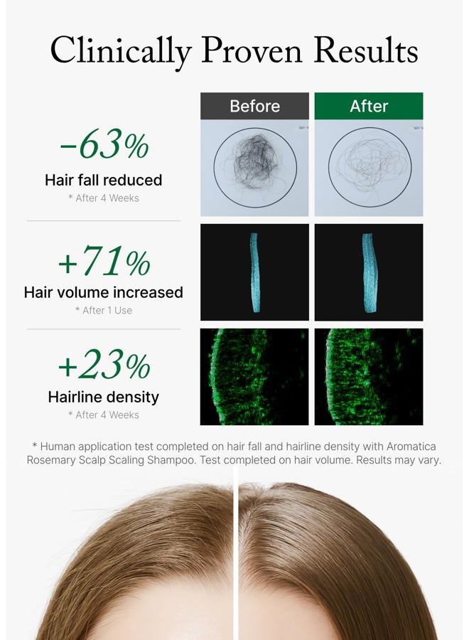 AROMATICA Rosemary Scalp Scaling Shampoo for Hair Growth - Korean Hair Care for Thinning Hair & Hair Loss, Natural Essential Oil, Vegan, Sulfate Silicone Paraben Free (13.53 oz) - Image 4