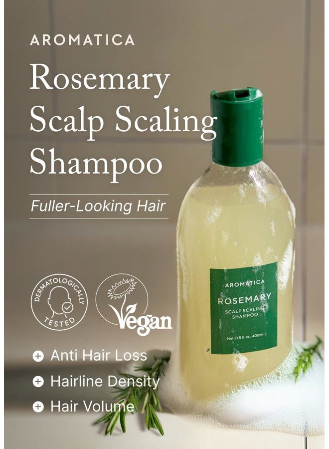 AROMATICA Rosemary Scalp Scaling Shampoo for Hair Growth - Korean Hair Care for Thinning Hair & Hair Loss, Natural Essential Oil, Vegan, Sulfate Silicone Paraben Free (13.53 oz) - Image 2