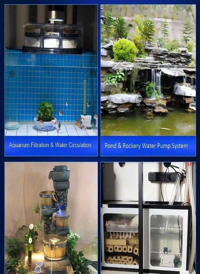 Aquarium XQP1500 Ultra Quiet Submersible Water Pump, 23W Aquarium Fountain Pump, Adjustable Flow, 1500L/h, 1.8m Lift, 16mm Outlet, Suction Cups for small Pond, Hydroponics, Fish Tank - Image 4