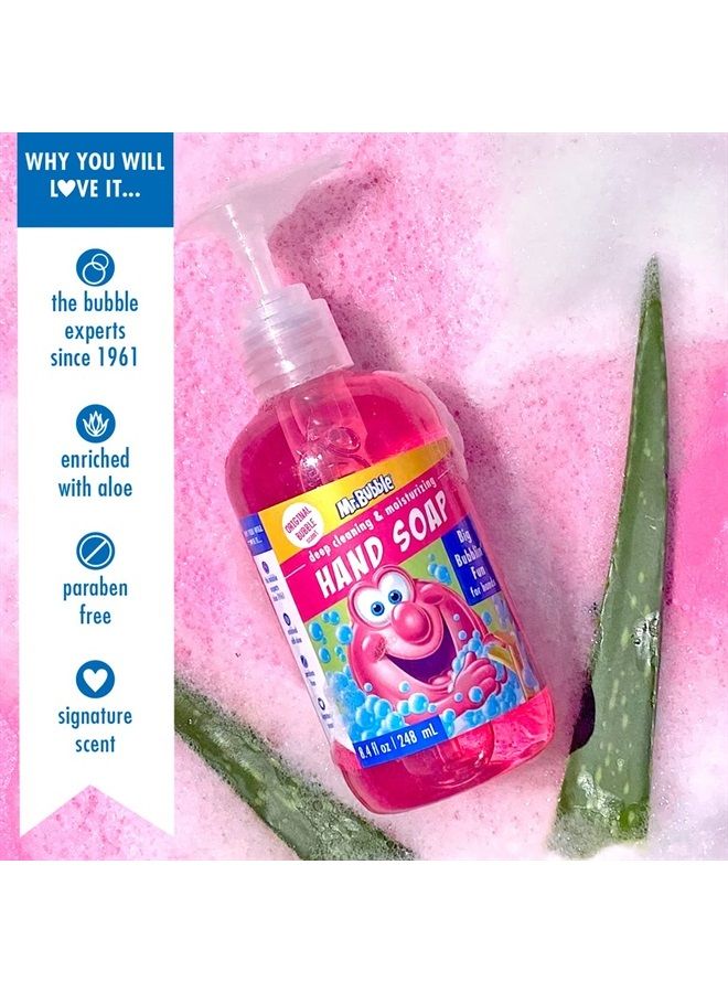 Mr. Bubble Kids Moisturizing Hand Soap, Gentle Sensitive Skin Formula Enriched with Nourishing Aloe Vera - Original Bubble Scent (Pack of 3 Bottles, 8.4 Fl Oz Each) - Image 1