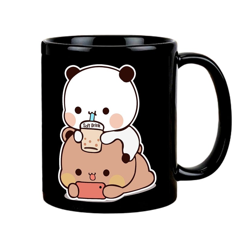 Bubu Dudu Coffee Mug Love Gifts for Lover Gift for Birthday/Anniversary Black Mug ATBK-9  - Image 1