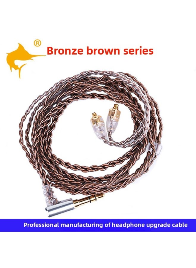 0.78 2pin Ie80 A2dc Im50 Qdc Oxygen-free Copper Upgrade Cable Shure SE 4-strand Headset Upgrade Cable-Color:Bronze Brown-Length:A2DC  - Image 1