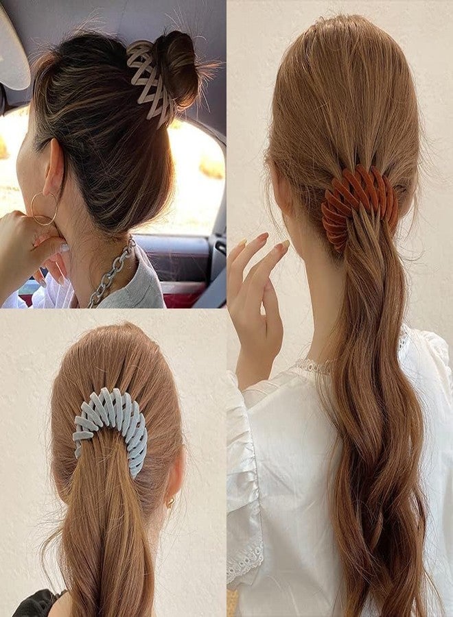 JDYYICZ 7PCS Bird Nest Magic Hair Clip, Lazy Birds Nest Plate Hairpin for Women and Girls Velvet Fabric, Anti-Skid Design, Compatible with Thin and Thick Hair - Image 3