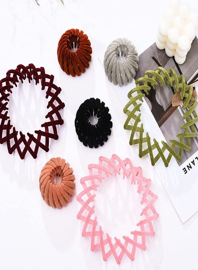 JDYYICZ 7PCS Bird Nest Magic Hair Clip, Lazy Birds Nest Plate Hairpin for Women and Girls Velvet Fabric, Anti-Skid Design, Compatible with Thin and Thick Hair - Image 4