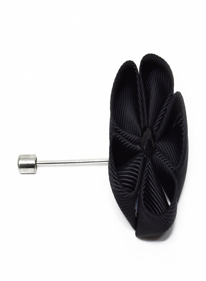 Deeperfetto 5Petals Black Lapel Pin for Men Suit Brooch for Men & Women Hijab Pin - Image 2