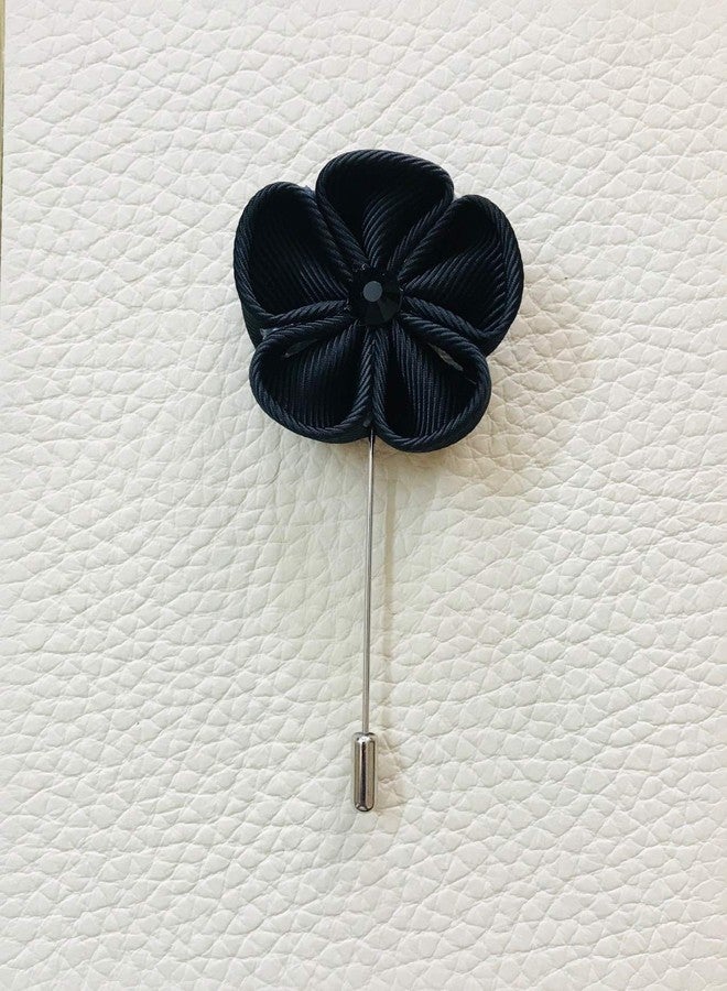 Deeperfetto 5Petals Black Lapel Pin for Men Suit Brooch for Men & Women Hijab Pin - Image 5