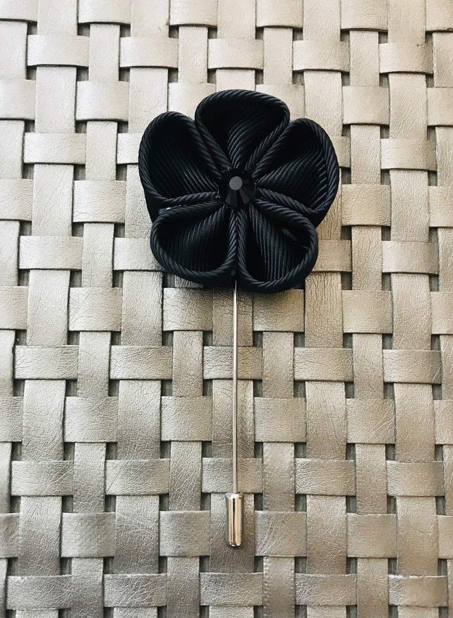 Deeperfetto 5Petals Black Lapel Pin for Men Suit Brooch for Men & Women Hijab Pin - Image 4