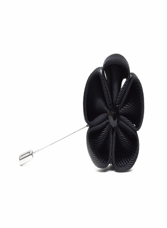 Deeperfetto 5Petals Black Lapel Pin for Men Suit Brooch for Men & Women Hijab Pin - Image 1