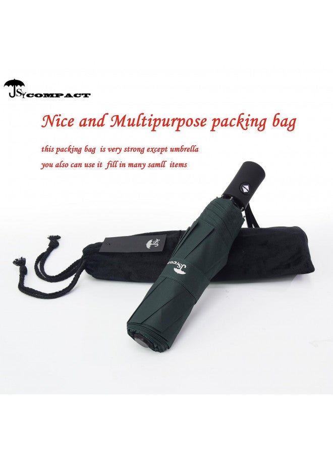 SY COMPACT Travel Umbrella Windproof Automatic Umbrellas-Factory Outlet umbrella-Dark Green - Image 4