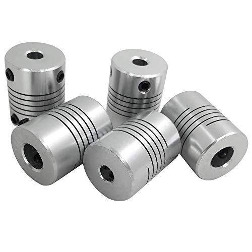 AFUNTA 5 Pcs Flexible Couplings 5mm to 8mm Compatible with NEMA 17 Stepper Motors, Used in Small CNC Machines & 3D Printer Prusa i3 or ORD Bot with 2 Pcs Allen Wrench - Image 5