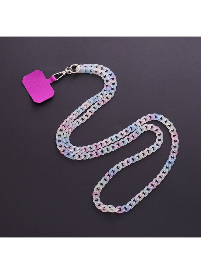 NIBEMINENT Beaded Phone Lanyard, Anti Lost Removable Wrist Strap, Colored Acrylic Buckle Diagonal Crossing Bracelet Pendant, Phone Keychain Lanyard