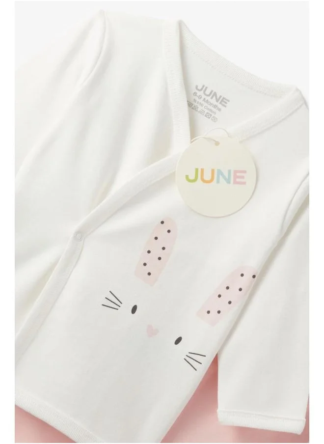 جون June Baby Animal Print 5-Pack Set Ecru - Light Pink