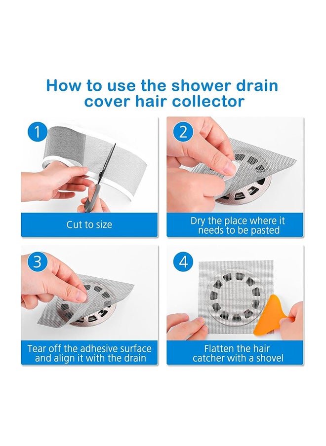 Generic Disposable Shower Drain Hair Catcher 7Cm X 10M,Cutable Shower Drain Hair Catcher Mesh Sticker With Removal Shovel,Diy Drain Hair Stopper Drain Covers Suitable For Bathroom Bathtub Kitchen  - Image 2
