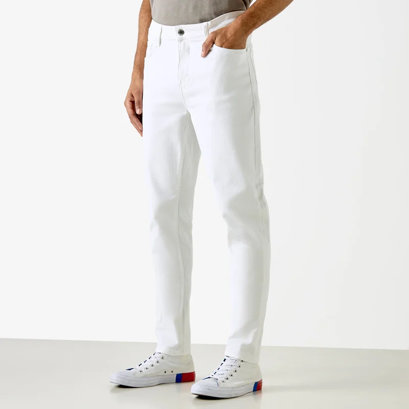 Lee Cooper Skinny Fit Mid-Rise Jeans with Pockets