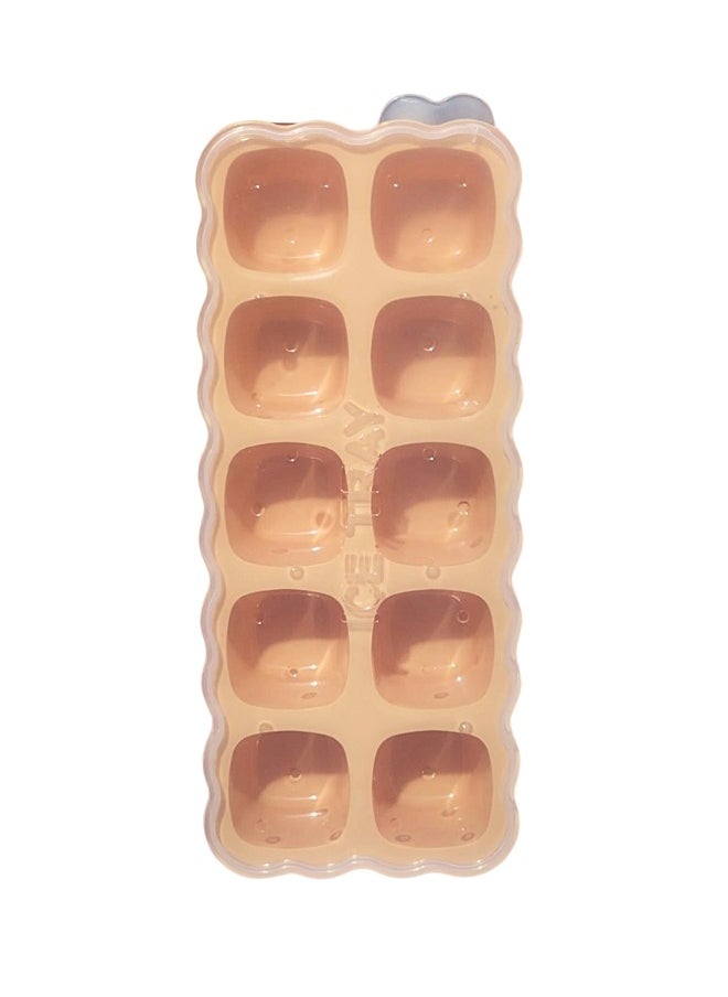 Happy Home - Ice cube tray with lid made of high-quality plastic. It contains 10 large holes, ideal for cooling drinks and juices. Multi-colored. - Image 1