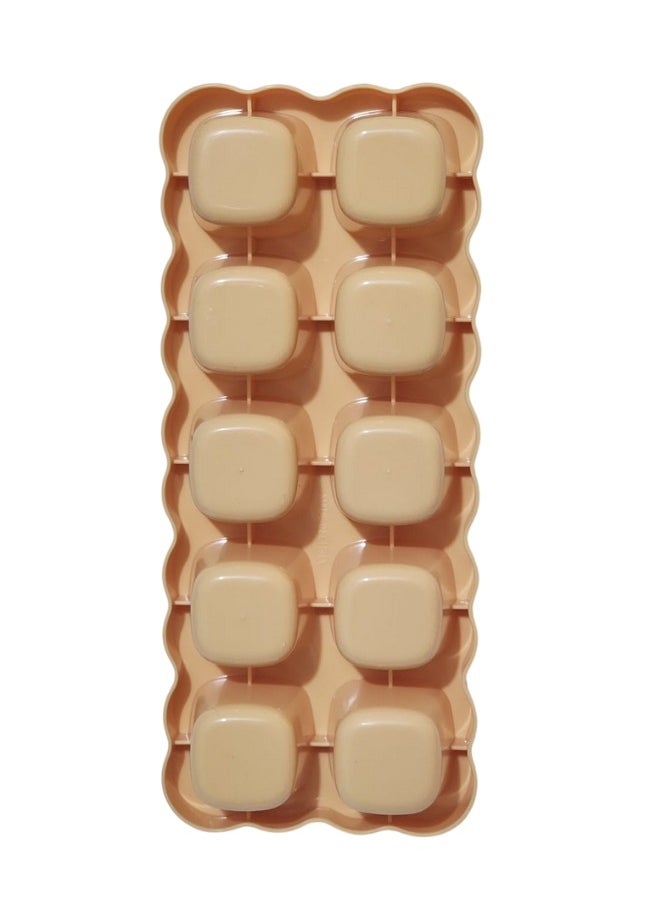 Happy Home - Ice cube tray with lid made of high-quality plastic. It contains 10 large holes, ideal for cooling drinks and juices. Multi-colored. - Image 1
