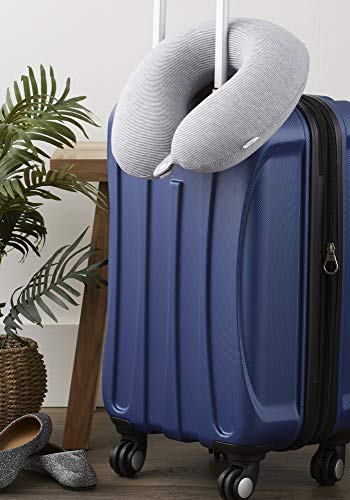 Bucky Jersey Stripe Travel Comfort, Travel Accessories, Memory Foam Neck Pillow, Gray Stripe, One Size - Image 5