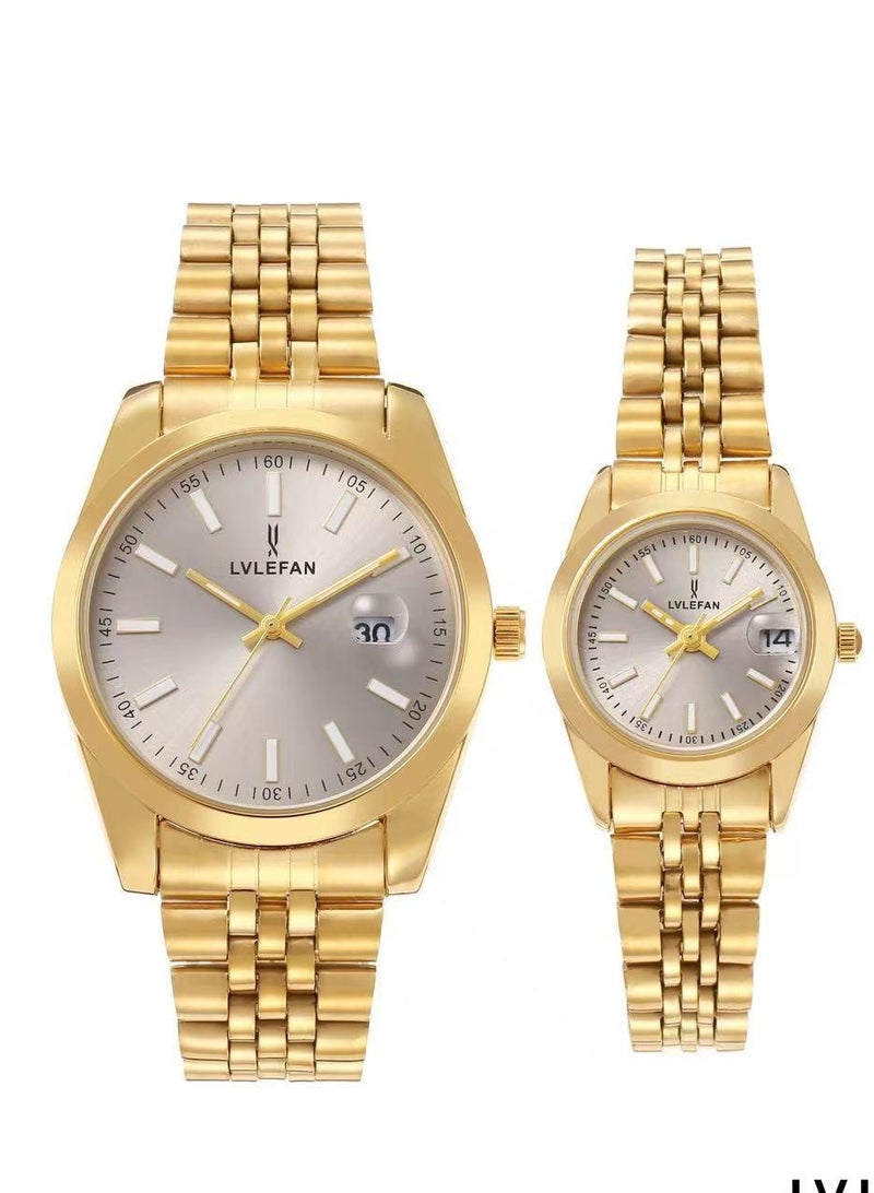 ليفان طقم ساعة يد للزوجين ضد الماء وبجودة عالية من Lv Lefan