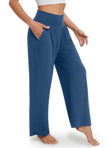 Gracyoga Wide Leg Yoga Pants for Women Casual Loose Cozy Sweatpants High Waisted Lounge Pajama Flowy Pants With Pockets - Image 3