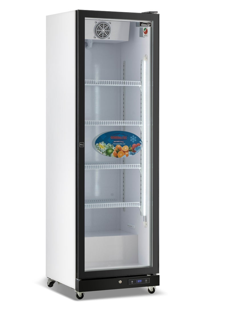 GENERALTEC - Generaltec Showcase Chiller Single Glass Door, White Color, with 5 Year Compressor & 1 Year Full Warranty - Image 1