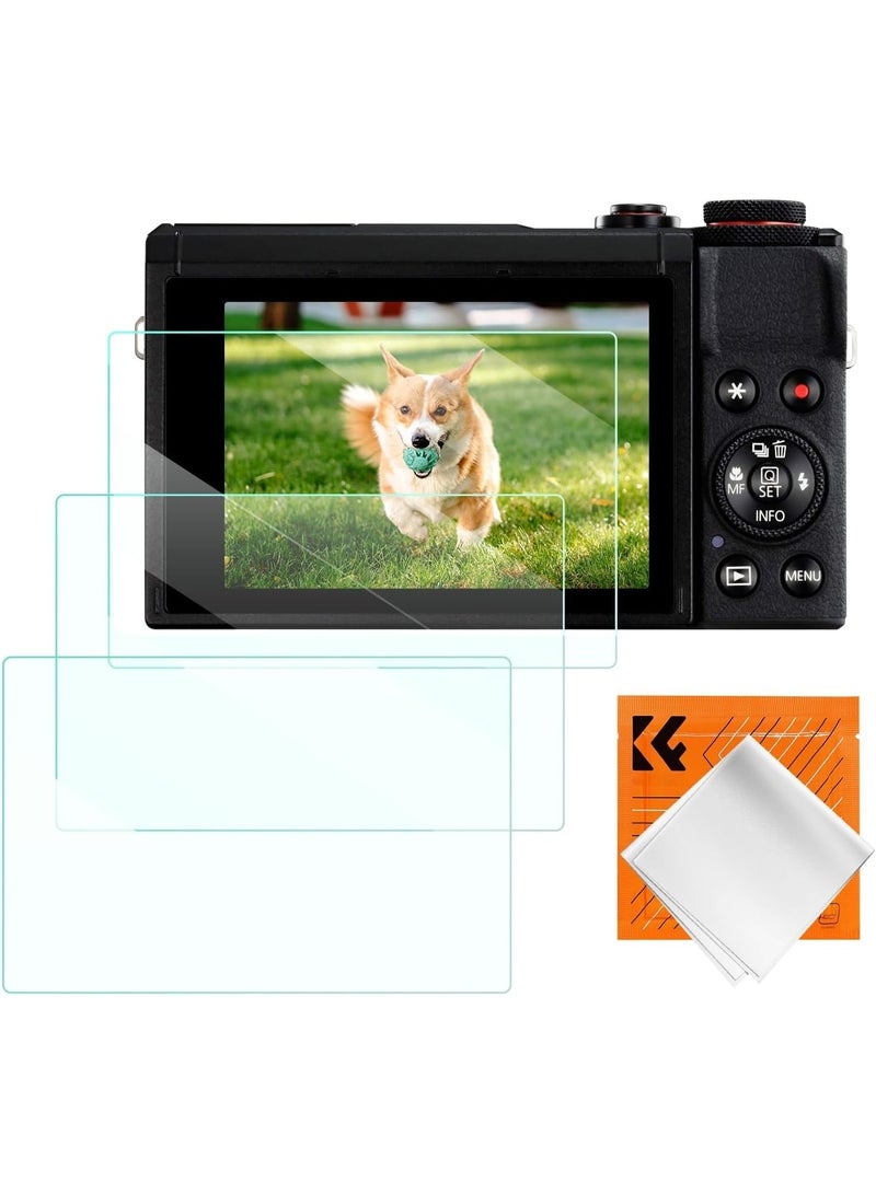 OSHIMA 3 Packs Screen Protector, for Canon G7X Mark II /G7X II/ G7X III/ G7 X / G9X Mark II / G9 X /G9X II/ G5X II/G5X/G5 X Mark II / G5X Camera, Tempered Glass Easy to Install Protection with Fingerprint Anti-Scrach - Image 1