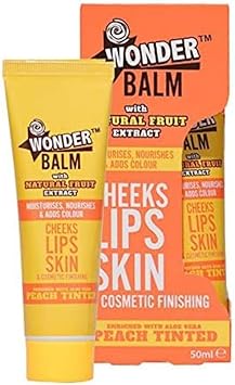 NuAge Wonder Balm Hand BalmCream for Lips Hands and Nails enriched with Aloe Vera Peach Tinted 50ml - Image 1