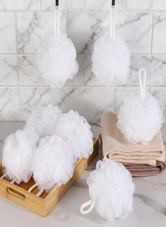 BTYMS 8Pcs Small Loofah Travel Size Bath Sponge 35g/pc Shower Puff Mesh Pouf Exfoliating Bath Scrunchies - White - Image 5