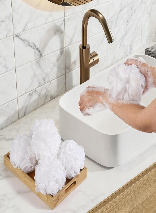 BTYMS 8Pcs Small Loofah Travel Size Bath Sponge 35g/pc Shower Puff Mesh Pouf Exfoliating Bath Scrunchies - White - Image 4