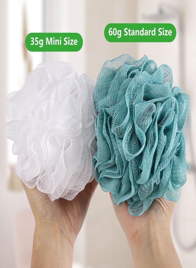 BTYMS 8Pcs Small Loofah Travel Size Bath Sponge 35g/pc Shower Puff Mesh Pouf Exfoliating Bath Scrunchies - White - Image 2