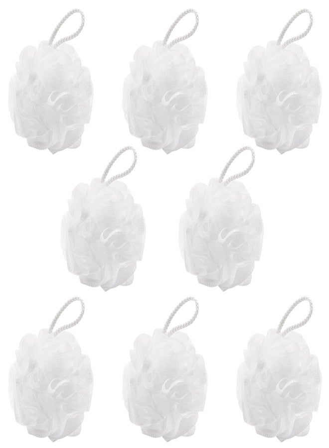 BTYMS 8Pcs Small Loofah Travel Size Bath Sponge 35g/pc Shower Puff Mesh Pouf Exfoliating Bath Scrunchies - White - Image 1