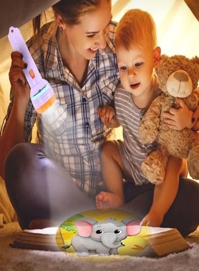 ZELVO Mini Projector Torch Toy Slide Flashlight Projector Torch for Kids Sleeping Story Toys for Toddlers, Educational Learning Toys, Fun Interactive Activity for Toddlers (Multicolor) - Image 2