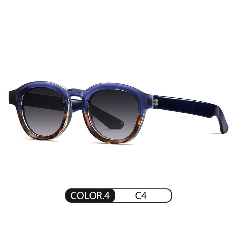 Generic Retro Polarized Sunglasses S31107 Unisex Bright upper transparent blue lower bean flower progressive gray C4 