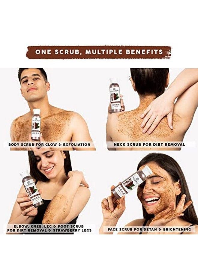 Bella Vita Organic - Exfoliate Coffee Scrub For Face & Body Blackhead Remover De Tan Removal Ayurveda Dirt Removal From Neck Knees Elbows Arms Pack Of 2 (75 Gm Each) - Image 1