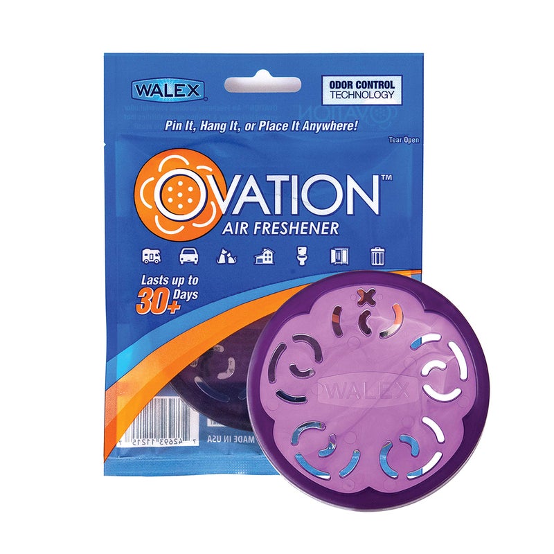 Walex Ovation Portable Air Freshener Discs, Solid Odor Control Deodorizer for Toilets, RV Trailers, Boats, Cars, OVAFLAV1, Lavender, Pack of 1 - Image 5