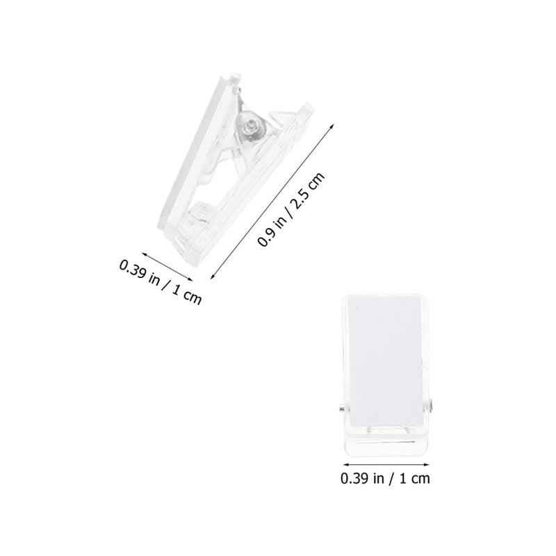 20 Pcs Clear Badge Holder Clips with Double Sided Adhesive for Office School Craft Use - Image 3