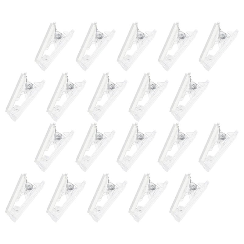 20 Pcs Clear Badge Holder Clips with Double Sided Adhesive for Office School Craft Use - Image 2