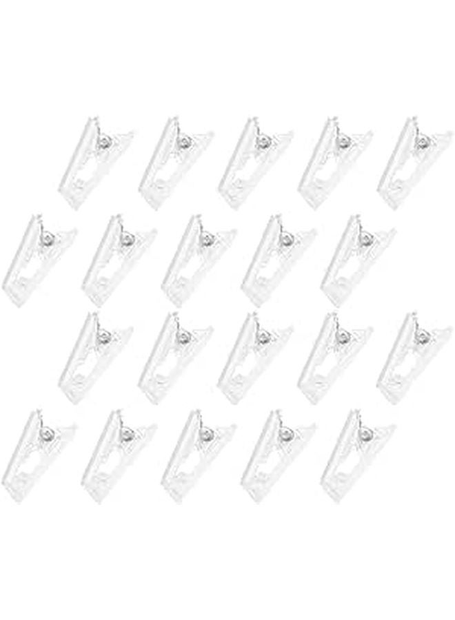 20 Pcs Clear Badge Holder Clips with Double Sided Adhesive for Office School Craft Use - Image 1