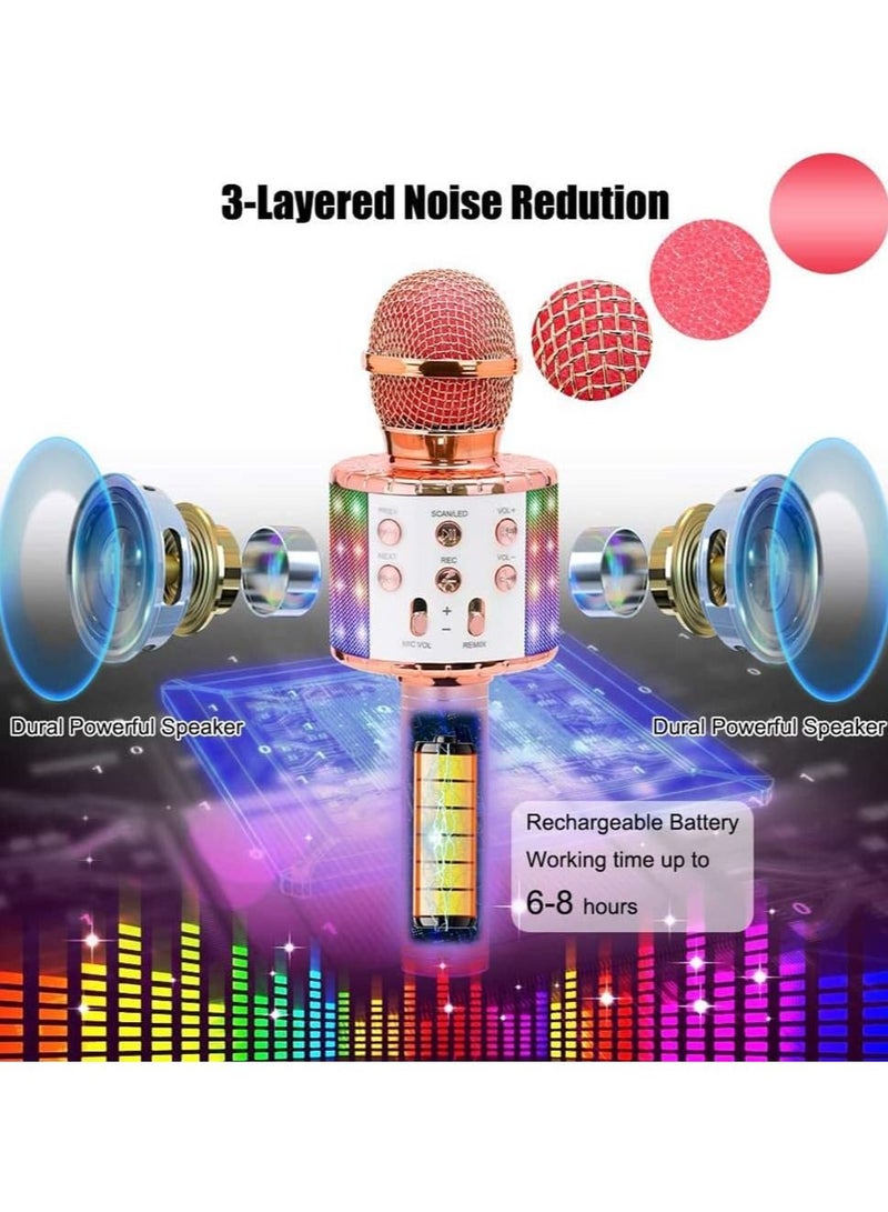 4 in 1 Karaoke Wireless Microphone with LED Lights, Portable Microphone for Kids, Great Gifts Toys for Kids, Girls, Boys and Adults  - Image 4