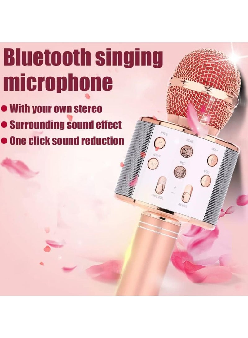 4 in 1 Karaoke Wireless Microphone with LED Lights, Portable Microphone for Kids, Great Gifts Toys for Kids, Girls, Boys and Adults  - Image 2