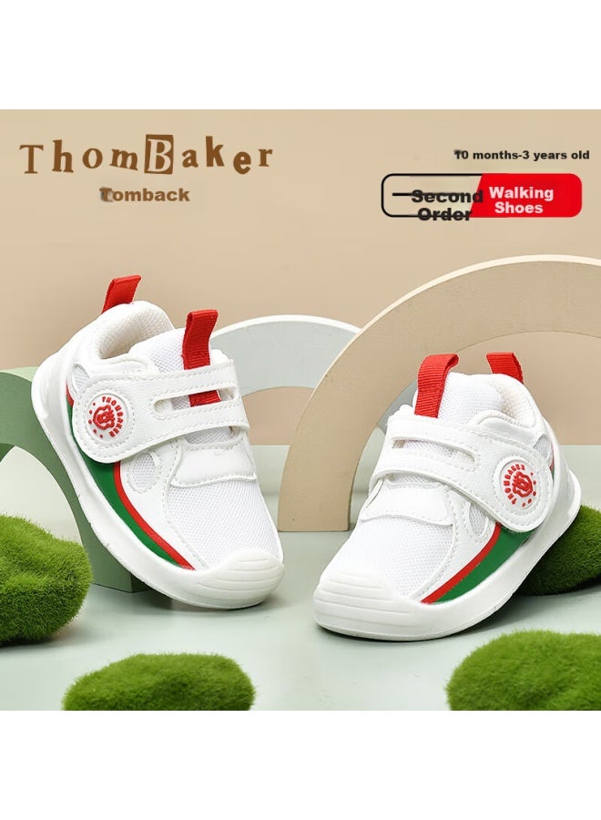 Thombaker Toddler Walking Shoes For 1-2 Years Old, Autumn Boys And Girls Sports Functional Shoes, Gray And Red, Size 15 - Image 3