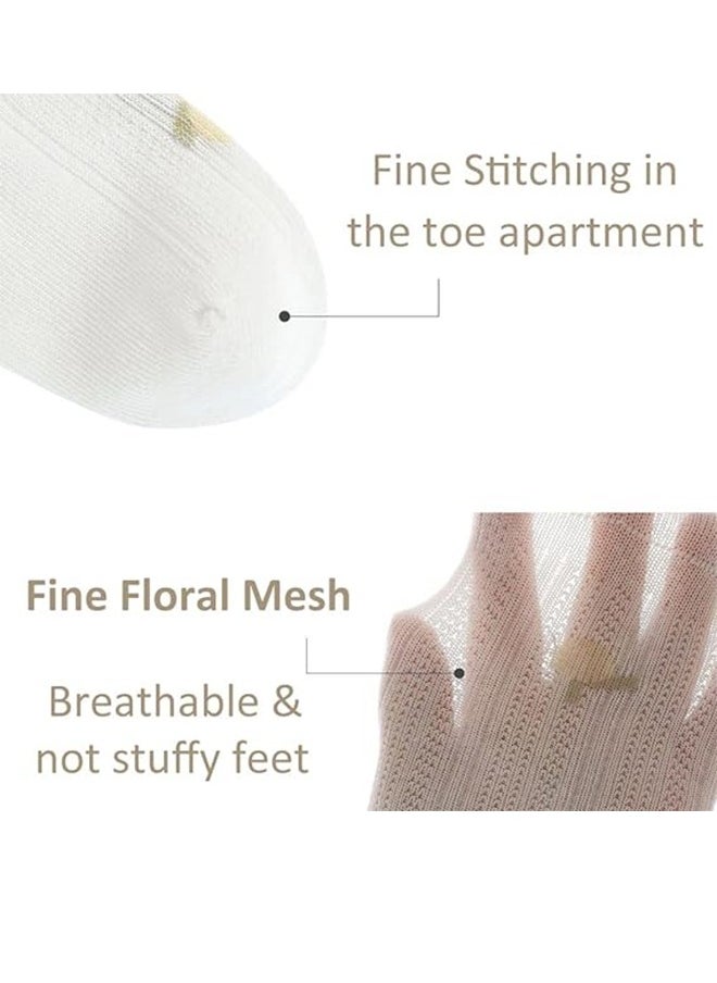 Socks - 5 Pairs Of Baby Girls Socks Toddler Ruffle Socks Girls Ruffle Dress Socks Baby Non-Slip Socks Sweet Fishnet Socks - Image 1