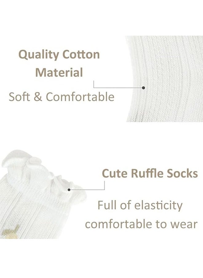 Socks - 5 Pairs Of Baby Girls Socks Toddler Ruffle Socks Girls Ruffle Dress Socks Baby Non-Slip Socks Sweet Fishnet Socks - Image 1