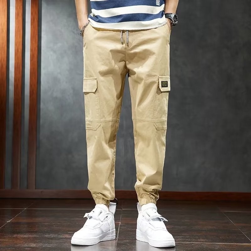 Autumn and winter New Fashion overalls mens fashion brand toe youth mens pants 2022 new mens casual pants Black