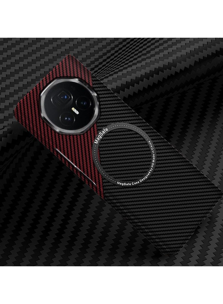 general Compatible Honor Magic V5 Magnetic  Case Carbon Fibre Pattern Folding Phone Case for Honor Magic V5