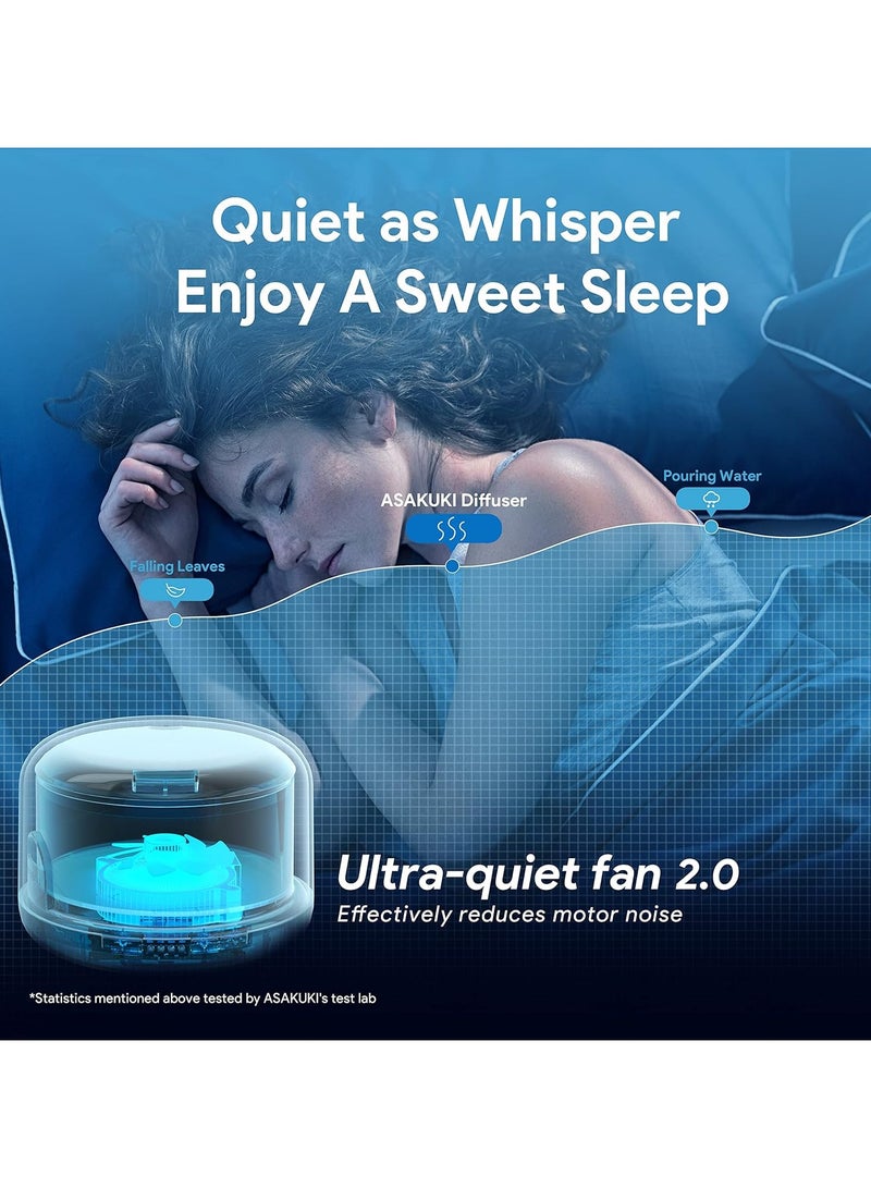 ASAKUKI Diffuser with Remote Control, 5 in 1 Ultrasonic Aromatherapy Fragrant Oil Humidifier Vaporizer, Timer and Auto-Off Switch Brown - Image 4